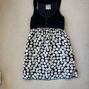 Anthropologie Black and White Polka Dot Mini Dress